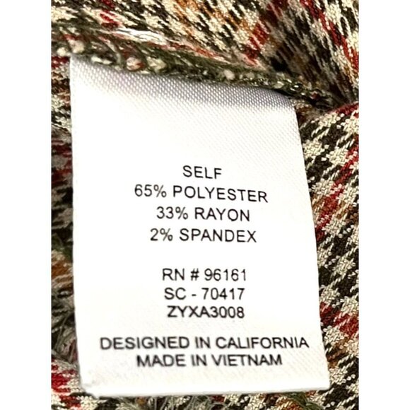 Gypsies & Moondust Women's S Overall Jumpsuit Checkered Plaid Square Neck - Picture 6 of 10